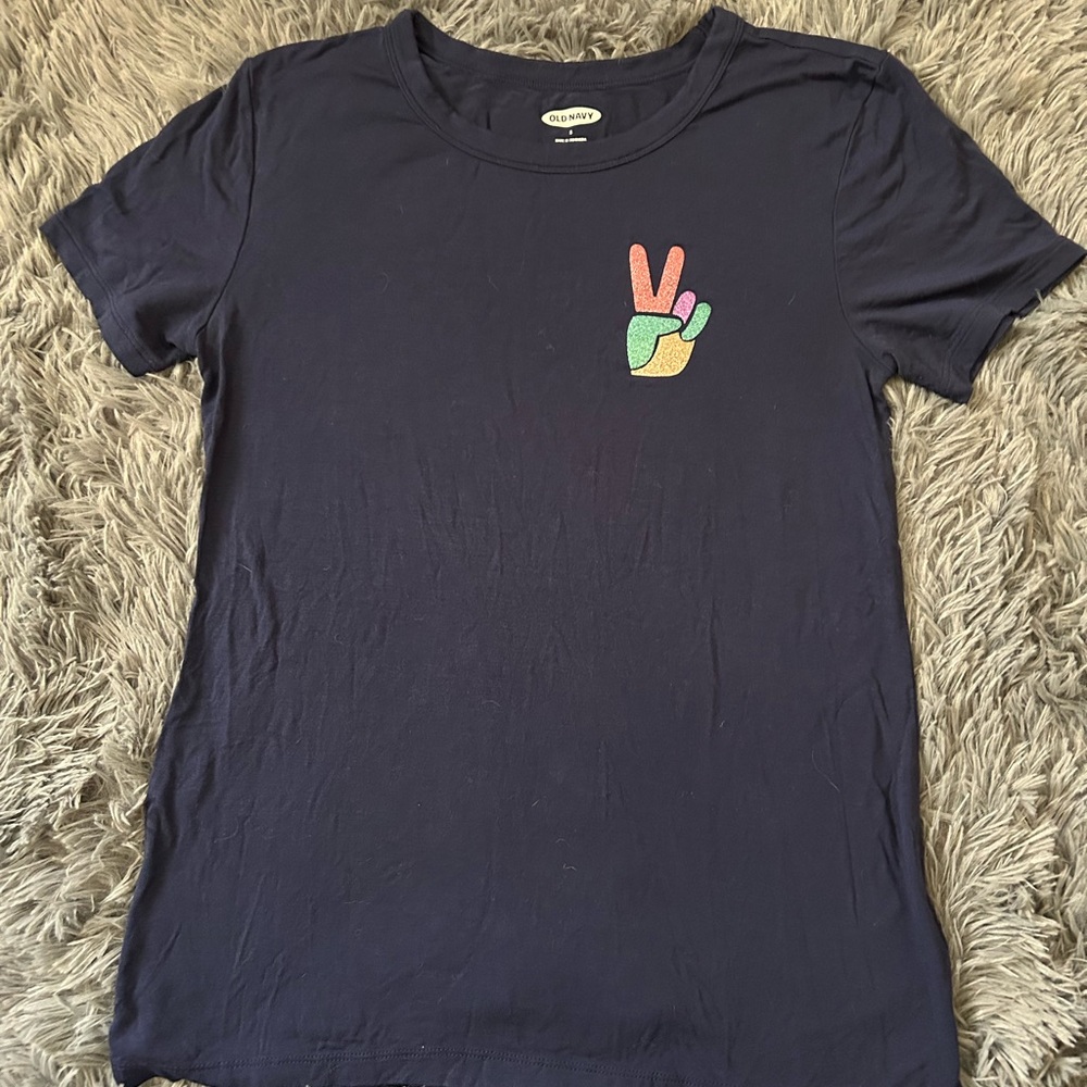 Navy Blue Peace Sign T-Shirt